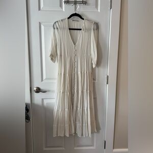 Zara White Tiered Dress